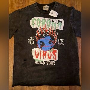 Gallery Dept Corona Virus T-shirt Black Graphic T-Shirt-NWT